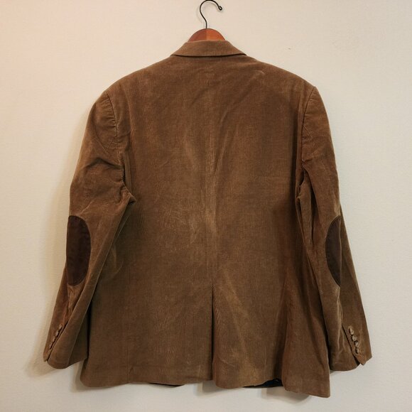 LRL Ralph Lauren Brown Corduroy Sport Coat Jacket Blazer 46R Elbow Patch Dog - Picture 10 of 16